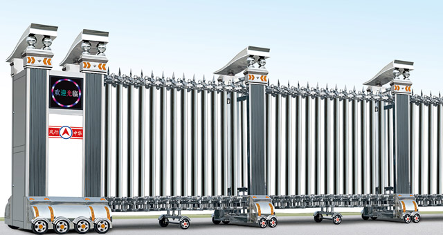 不锈钢电动伸缩门王者四号