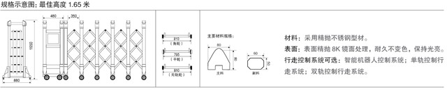不锈钢伸缩门王者六号