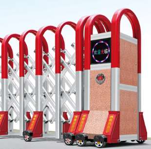 电动伸缩门的内置式收紧旋转结构